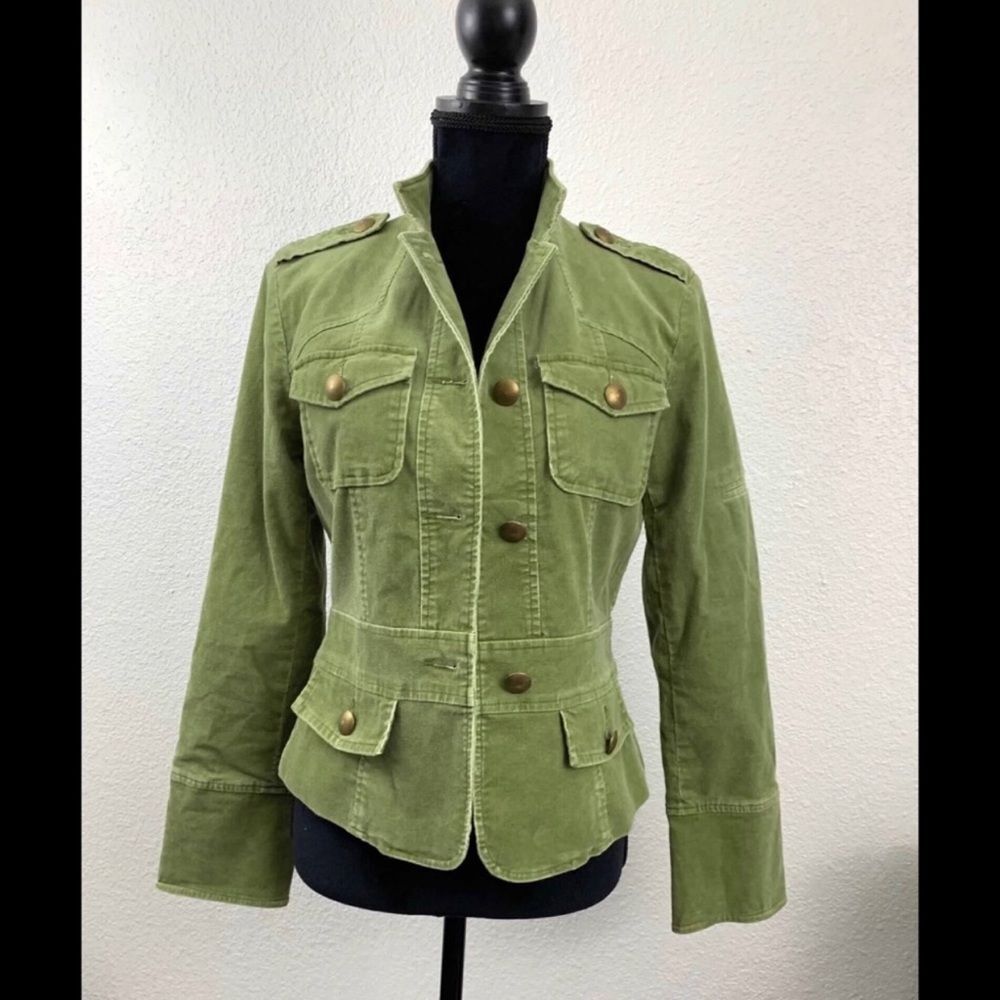 Small Green Corduroy Blazer with Pockets